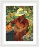 Woman in Orange - Framed Print