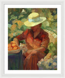 Woman in Orange - Framed Print