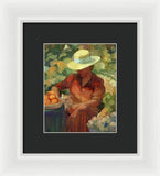 Woman in Orange - Framed Print