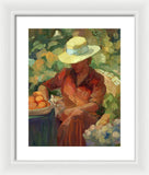 Woman in Orange - Framed Print