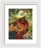 Woman in Orange - Framed Print