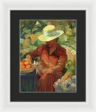 Woman in Orange - Framed Print