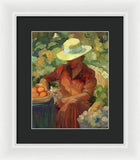 Woman in Orange - Framed Print